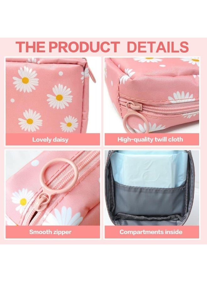 2Pcs Sanitary Napkin & Tampon Organizer Bag – Portable Zipper Pouch for Pads, First Period Kits, Travel, Purse Storage for Women & Teen Girls, Multicolor - Image 5